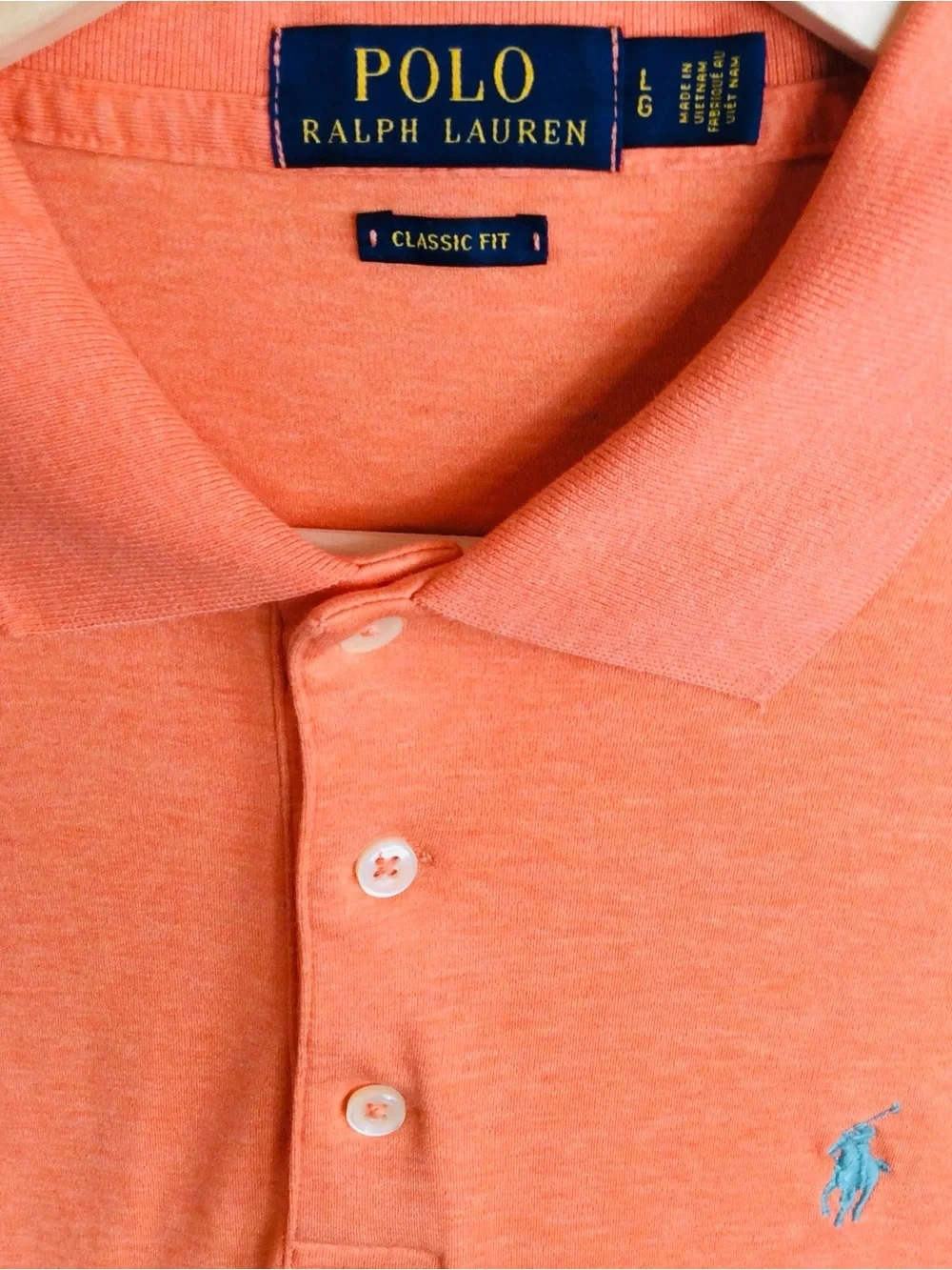Ralph Lauren Men’s Coral Orange Polo Shirt with Embroidered Pony